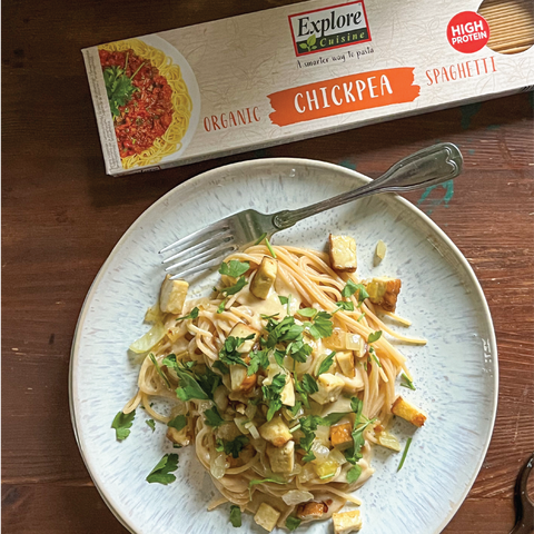 Chickpea Spaghetti Carbonara