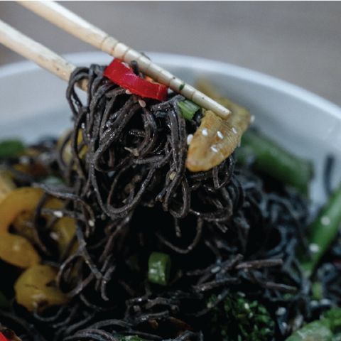 Black Bean Spaghetti Stir Fry