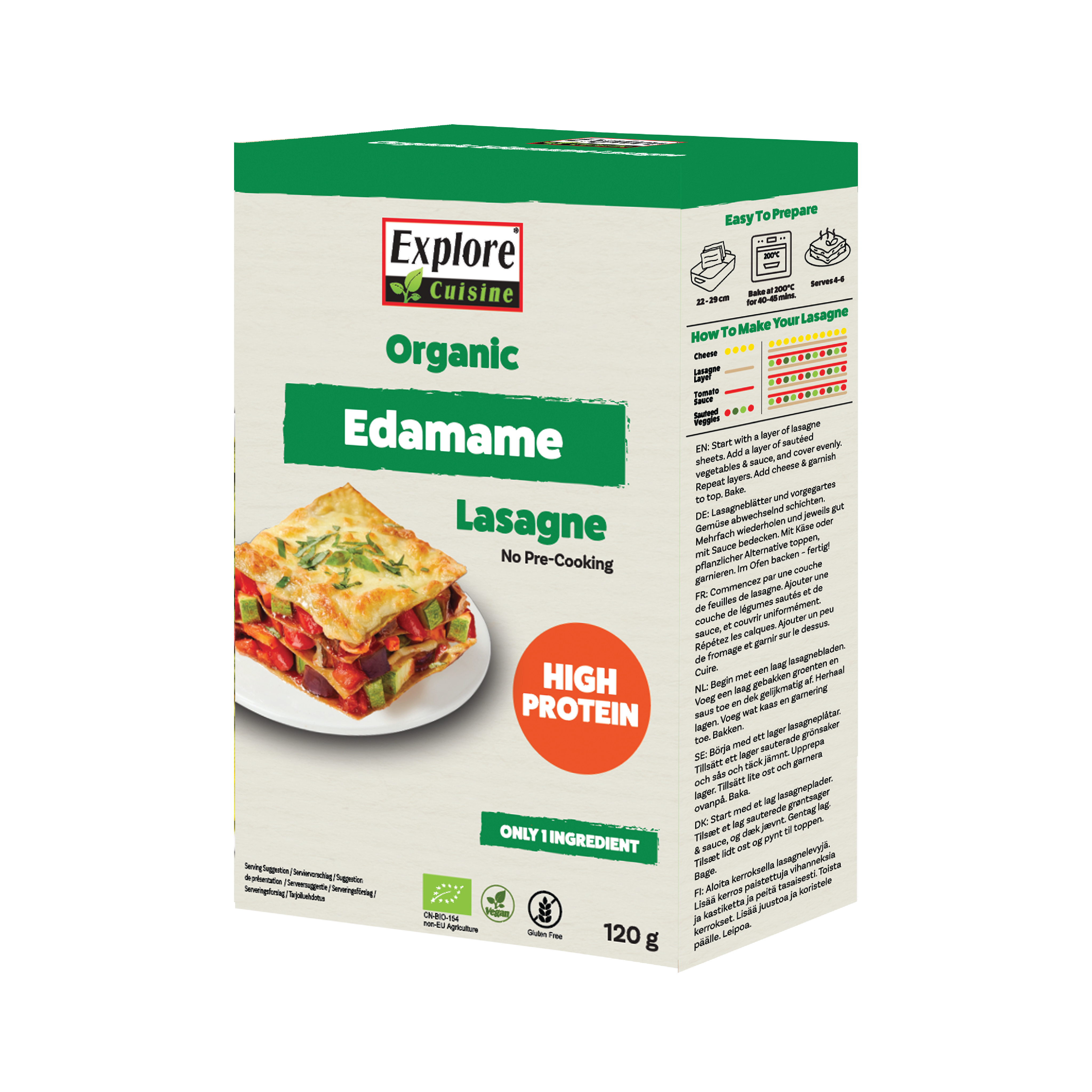 Organic Edamame Lasagne – ExploreCuisine