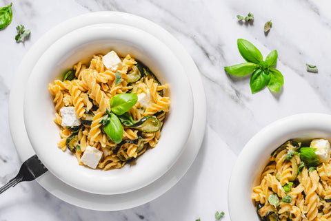 Chickpea Fusilli with Courgettes and Cheese