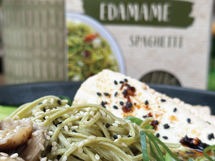 Spicy & Crunchy Edamame Spaghetti – ExploreCuisine
