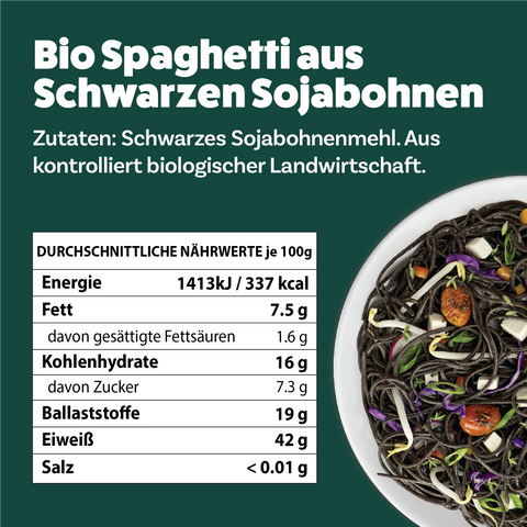Bio Spaghetti aus Schwarzen Sojabohnen